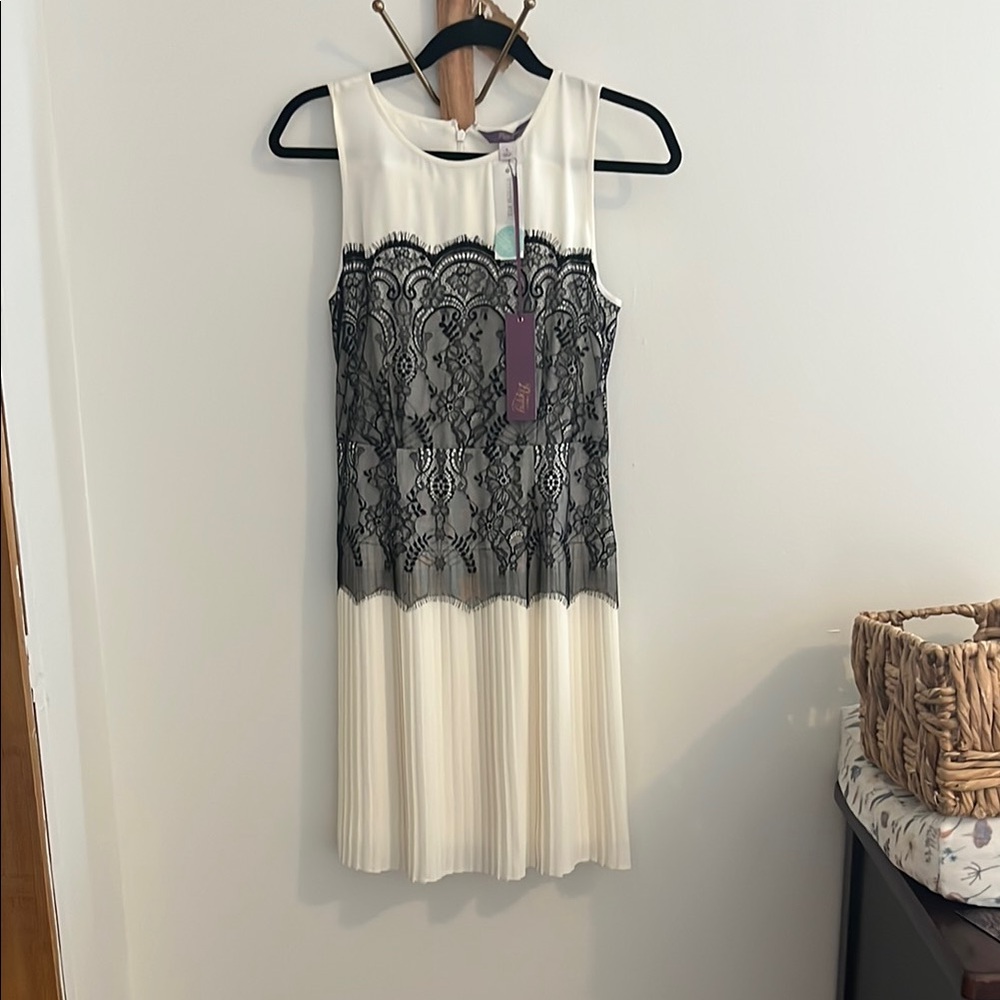 White and black Midi dress